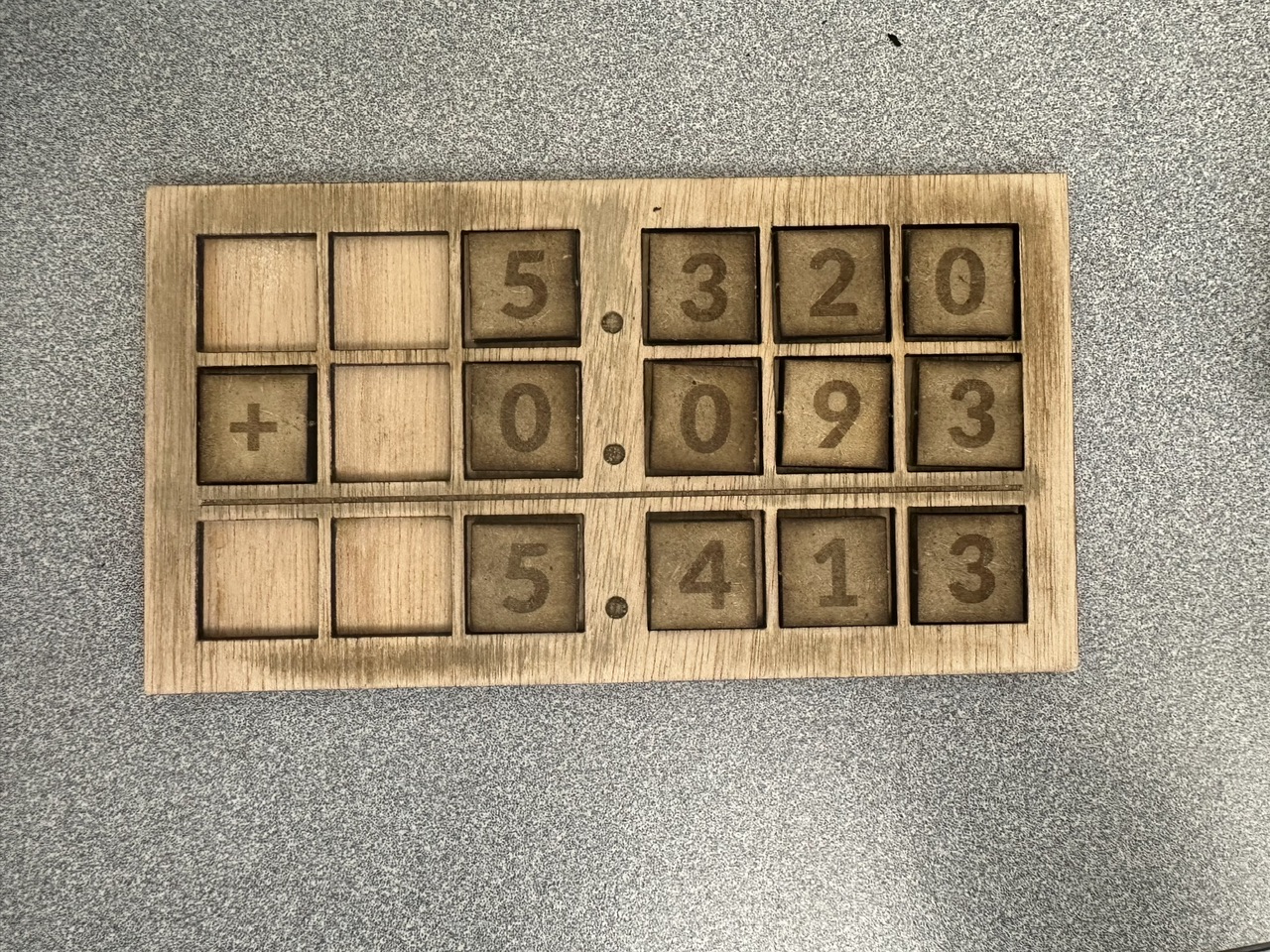 a solved decimal board