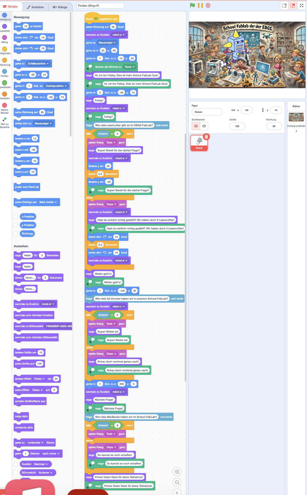 Scratch programm code