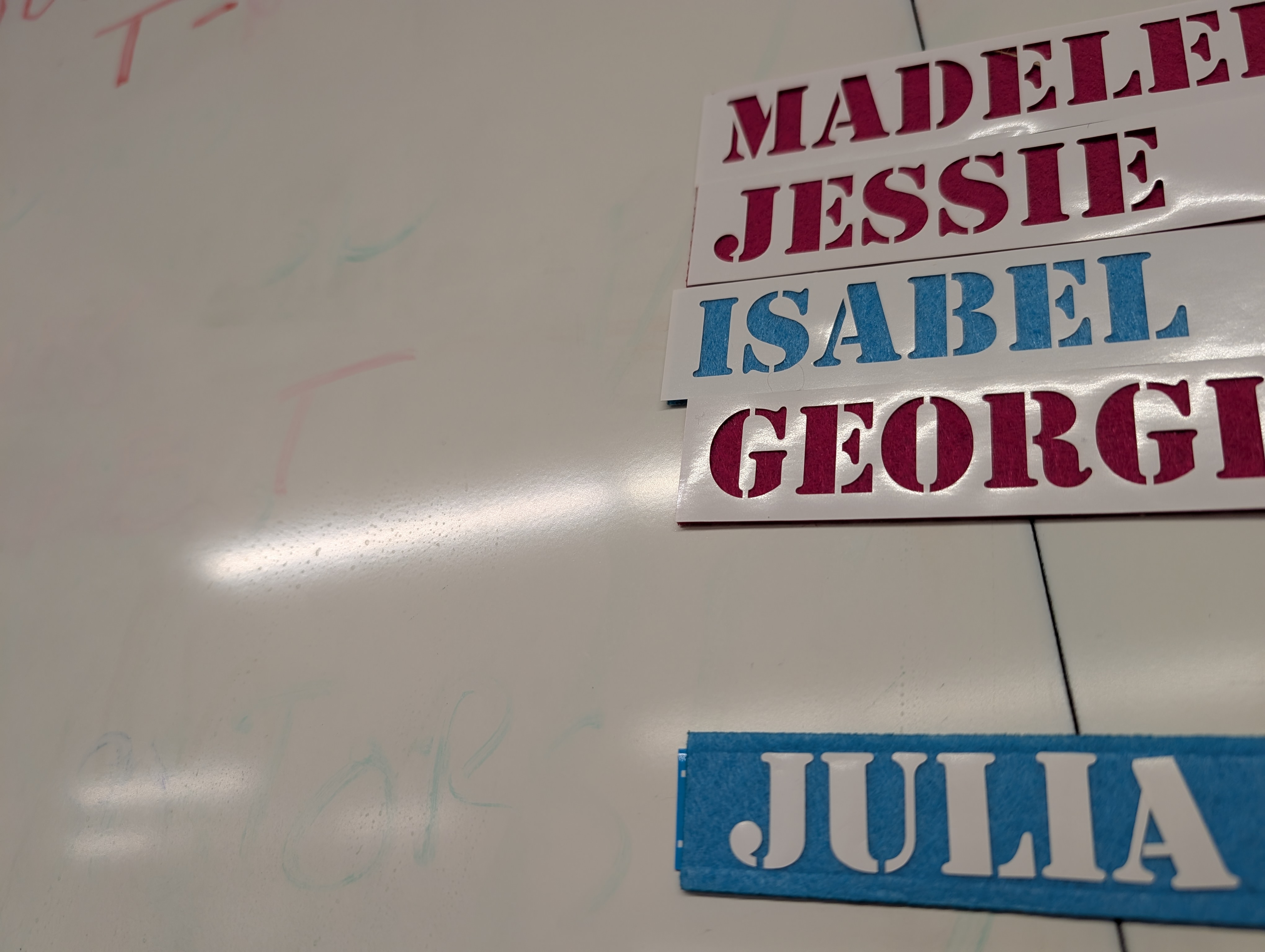 sticker on whitebaord